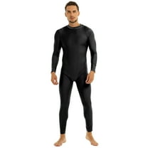 Eandarui Mens Spandex Zentai Gymnastics Full Body One Piece Jumpsuit Bodysuit Costume Unitard Black 2XL