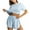 Light Blue, variant on Guluxicc Two Piece Lounge Sets for Women Casual Crewneck Short Sleeve Tops Elastic Waist Short Loose Beach Vacation 2 Piece Outfits Tracksuits Set
