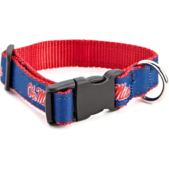 Brand New Ole/Miss Pet Dog Collar(X-Small), Official Team Logo/Colors