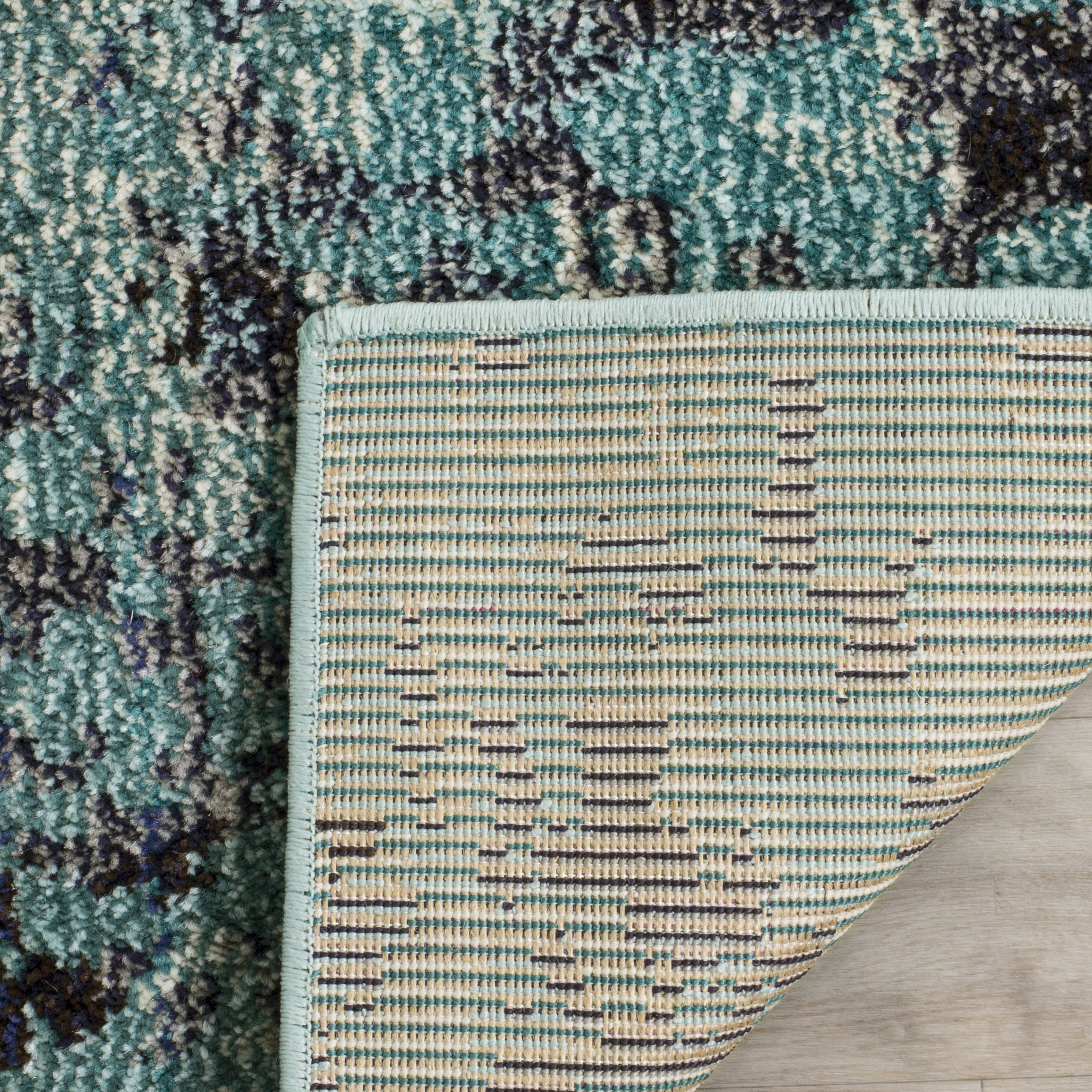 SAFAVIEH Monaco Driskoll Abstract Area Rug, Light Blue/Multi, 4' x 5'7"