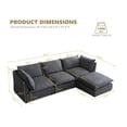 thumbnail image 2 of LUCKHAO Oversized Modular Sectional Sofa with Movable Ottoman, Chenille Cloud Couches Set for Living Room, Modern DIY Combination Convertible U / L Shaped Sofas, 2 of 8