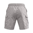 thumbnail image 5 of CCRFTGI Men's Casual Cargo Shorts Drawstring Elastic Waist Shorts Summer Work Shorts with Pockets Light Gray 4XL, 5 of 5