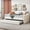 Beige, variant on Twin Size Tufted Velvet Daybed with Trundle, Upholstered Sofa Bed with USB and Type-C Charging Ports for Living Room, Guest Room, Beige