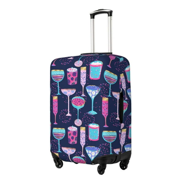 Balery Wine Glasses And Cocktails Funda de equipaje, fundas para maletas, elástica, lavable, protector de maletas, compatible con maletas de 18 a 32 pulgadas-Medium