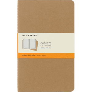Moleskine Cahier Journals, Set of 3, Large, Ruled