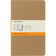 Moleskine Cahier Journals (Set of 3), Large (5" x 8.25"), Ruled, Kraft Brown