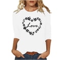 thumbnail image 2 of St. Patrick's Day Graphic Tee for Women LOVE Script Heart Shamrock Border Crewneck Long Sleeve Lightweight Soft Festive Holiday Celebration Top, 2 of 7