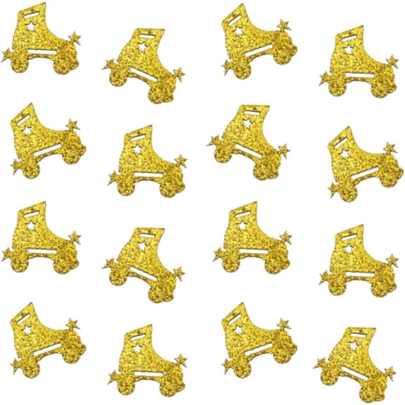Double Side Gold Glitter Paper Roller Skate Party Confetti for Birthday Party Roller Skating Theme Party Decoration, 100pcs