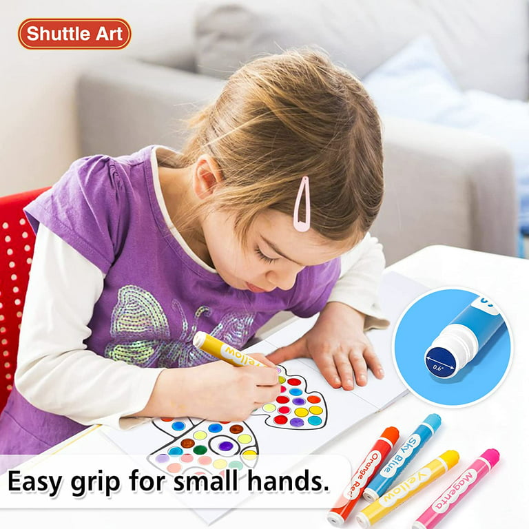 Shuttle Art Dot Markers, 14 Colors Highly Washable Bingo Daubers Dabbers  Dauber Dawgs for Kids Toddlers Preschool Children