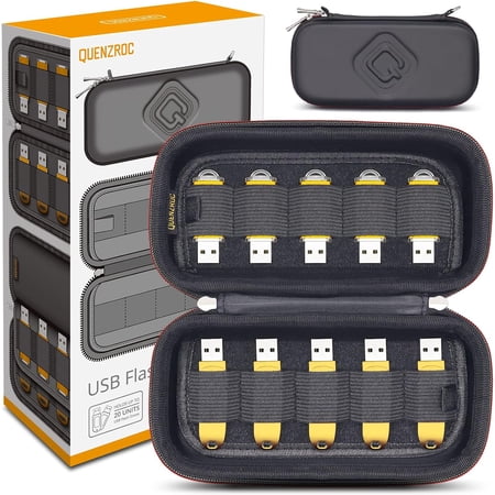 USB Flash Drives Case Organizer Fits 20 Thumb Drives USB Sticks Holder Hard Shell Storage Case Portable Box Travel Carrying Pouch