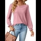 thumbnail image 2 of Camisas de Larga Abullonada para Mujer, Blusas Casuales, Blusas Elegantes, Túnicas, Moda de Otoño 2025, Conjuntos Holgados de Moda Rosa L, 2 of 10