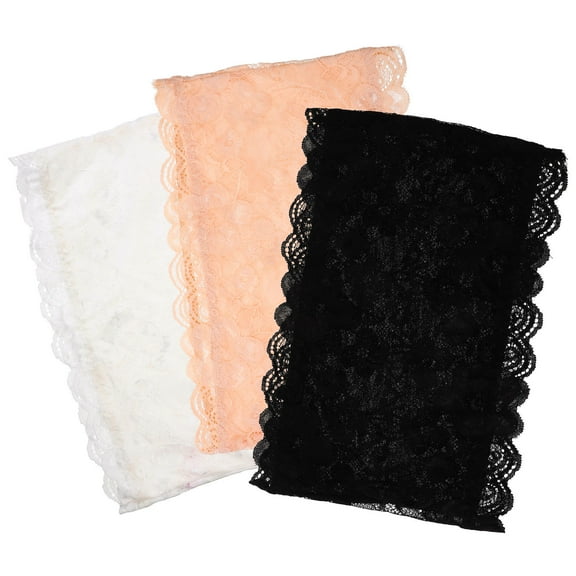 Uonlytech 3Pcs Seamless Strapless Tube Bra for Women Assorted Color Lace Anti See Through Undergarment Summer Season