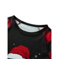 thumbnail image 5 of Christmas Family Pajamas Matching Set Letter Print Long Sleeve Tops and Elastic Plaid Pants Loungewear Soft Sleepwear, 5 of 10