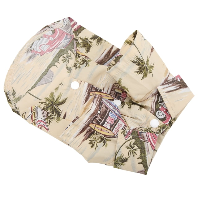 Camisas hawaianas para perros, camiseta fresca de verano para mascotas con estampado de árbol de coco para perros, gatos, BeigeM