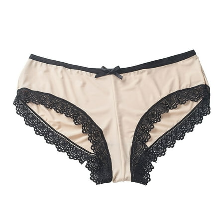 Icvfdpl Briefs For Women Lace Ice Silk Low Waist Cotton Soft Breathable Womens Panties M