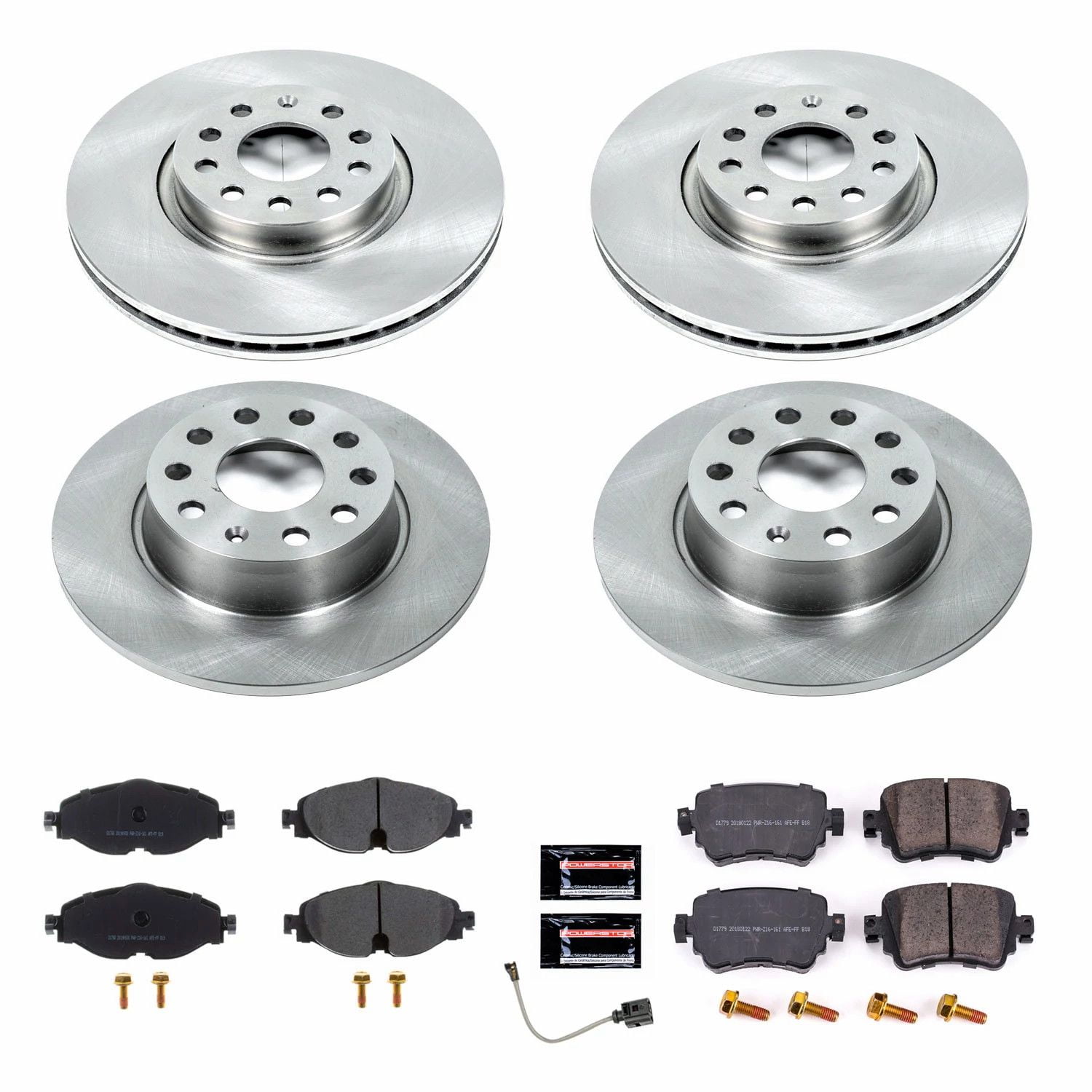 PowerStop Front and Rear Stock Replacement Brake Pad and Rotor Kit Fits: VOLKSWAGEN Select Models KOE8364