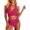 Hot Pink, variant on Womens Tummy Control Bathing Suits Modest Bikini Sets Twist Front Two Piece High Waisted Halter Bikini Sets (Black XL)