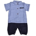 thumbnail image 1 of Ropa transpirable para bebé, mameluco de algodón, mameluco infantil, trajes para niño pequeño, mono de manga corta, azul oscuro, 80cm, 1 of 14