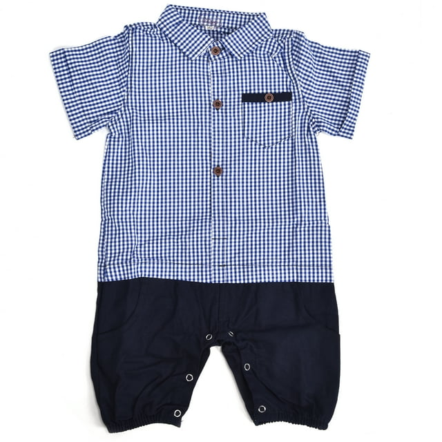 Ropa transpirable para bebé, mameluco de algodón, mameluco infantil, trajes para niño pequeño, mono de manga corta, azul oscuro, 80cm