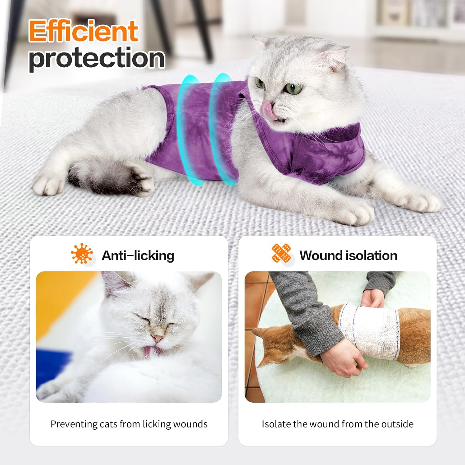 Cat Recovery Suit for Spay Cat Onesie for Cats After Surgery - Main Image