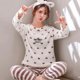 thumbnail image 1 of Conjuntos de pijama de franela para mujer, Tops de manga larga estampados encantadores, pantalones de longitud completa, ropa de dormir más gruesa y acogedora, ropa de dormir para estudiantes, salón d, 1 of 4