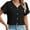 Black, variant on Chiclily Womens Summer Blouses Tops Purple Lightweight Short Sleeve V Neck Cardigan Button-Up Shirts with Pockets, Size Small