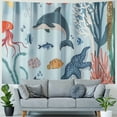thumbnail image 4 of Orinice Dolphin Octopus Jellyfish Tapestry Wall Hanging Unique Style Graphic Tapestries Home Wall Decor Art for Living Room Bedroom Apartment Farmhouse Dorm Decorations for Dorm 40x30inch, 4 of 6