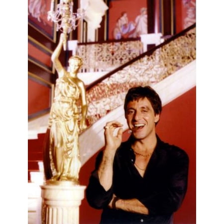 Al Pacino Scarface Poster Smiling Cigar Mansion 24x36 24Inx36In Square Adults Best Posters