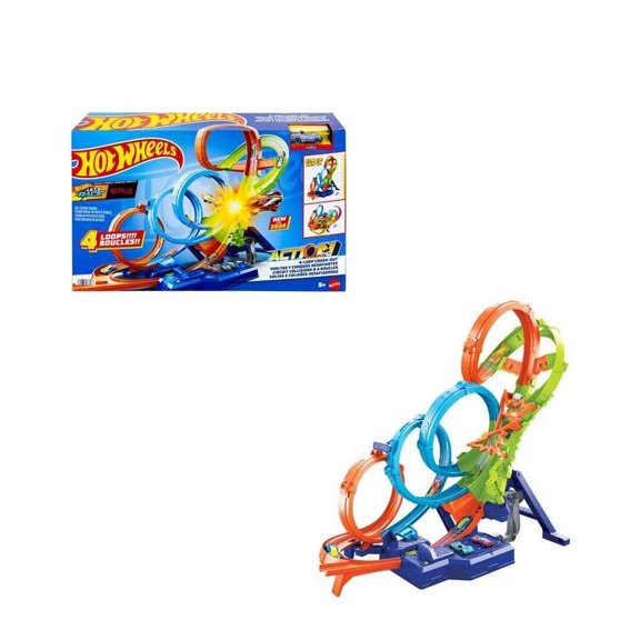 Pista de Juguete Hot Wheels Collector Vueltas y Choques Desafiantes