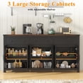 thumbnail image 3 of Lafnest 71" Farmhouse Sideboard with 6 Barn Doors & 3 Drawers,Buffet Cabinet for Kitchen & Dining Room,Black, 3 of 7
