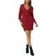 thumbnail image 2 of INSPIRAR CHIC Vestido de Suéter Mini de Manga Larga con Cuello en V Profundo y Ajuste Slim para Otoño Invierno XL Vino, 2 of 6