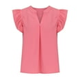 thumbnail image 5 of TrendVibe365 Ladies Tops and Blouses Summer Slim Plain Shirts Raglan Sleeve Short Sleeve Tees Pullovers V Neck Tshirts Clothes, 5 of 7