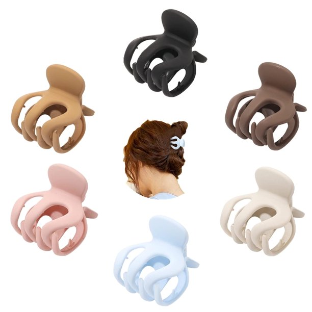 Pinzas de pelo pequeñas para mujeres y niñas, pinzas de sujeción pequeñas y fuertes para cabello corto fino, grueso y rizado, pinzas de pelo de pulpo mate antideslizantes con mandíbula vintage de los