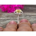 thumbnail image 3 of Surprisingly 1.75 Carat Champagne Diamond Moissanite Engagement Ring On 10k White Gold Anniversary Ring With Float Halo Claw Prongs Promise Ring 6mm Round Cut Gemstone, 3 of 5
