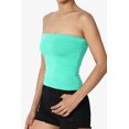 thumbnail image 3 of TheMoogan Women's Built in Shelf Bra No-Slip Cotton Cropped Tube Top With Side Ruching, 3 of 7