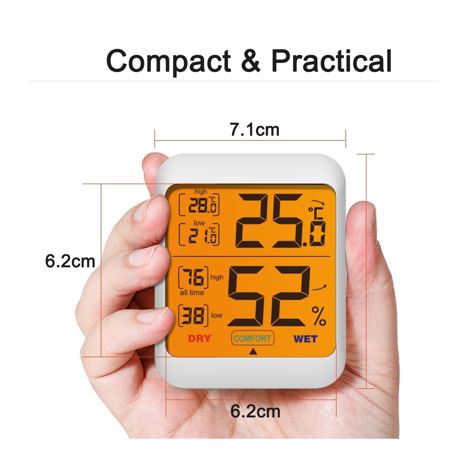 Digital Indoor Home Thermometer Hygrometer Temperature Humidity Sensor Backlight Weather Station
