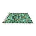 thumbnail image 2 of Ahgly Company Machine Washable Indoor Round Persian Turquoise Blue Traditional Area Rugs, 6' Round, 2 of 4