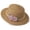 Khaki, variant on Women's Hepburn Style Straw Sun Hat Floral Pearl Decorated Wide Brim UV Protection Bucket Hat