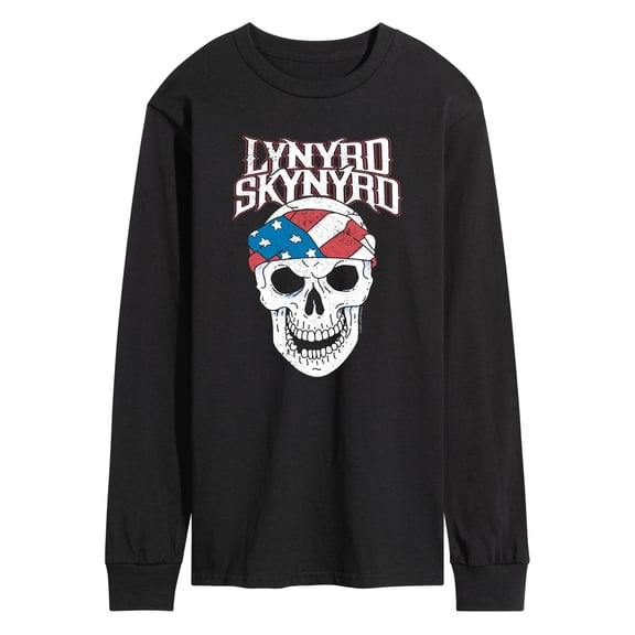 Lynyrd Skynyrd - American Bandana Skull - Men's Long Sleeve Graphic T-Shirt