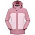 thumbnail image 4 of Vivianyo HD Women's Color Block Oversized Hooded Rain Jacket, Winter Thick Warm Windproof Graphene Jacket for Women, Sizes S-3XL, 4 of 9