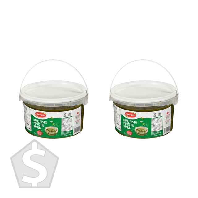 Derlea Foods Pesto au Basilic, 2 kg - Lot de 2