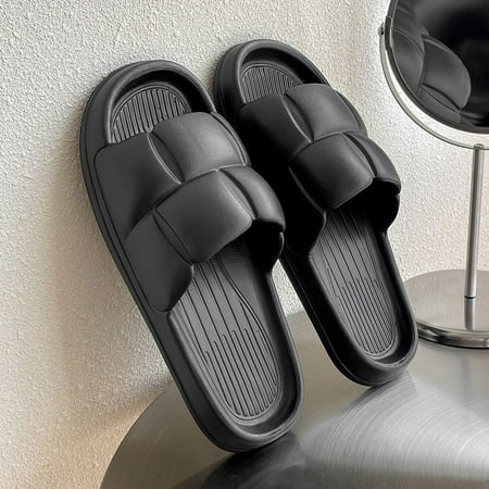 

Feiboyy Cloud Slides For Women And Men Shower Slippers Bathroom Sandals Extremely Comfy Cushioned Thick Sole Slippers Beach Shoes-40-41