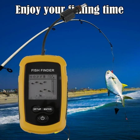 100m Depth Fish Finder Detector Portable River Lake Sonar Fishing Sensor (Best Fish Finder App)