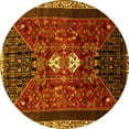 thumbnail image 1 of Ahgly Company Indoor Round Persian Yellow Traditional Area Rugs, 3' Round, 1 of 4