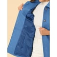 thumbnail image 5 of Unique Bargains Women's Turn-Down Collar Pockets Outwear Winter Coat L Blue, 5 of 6