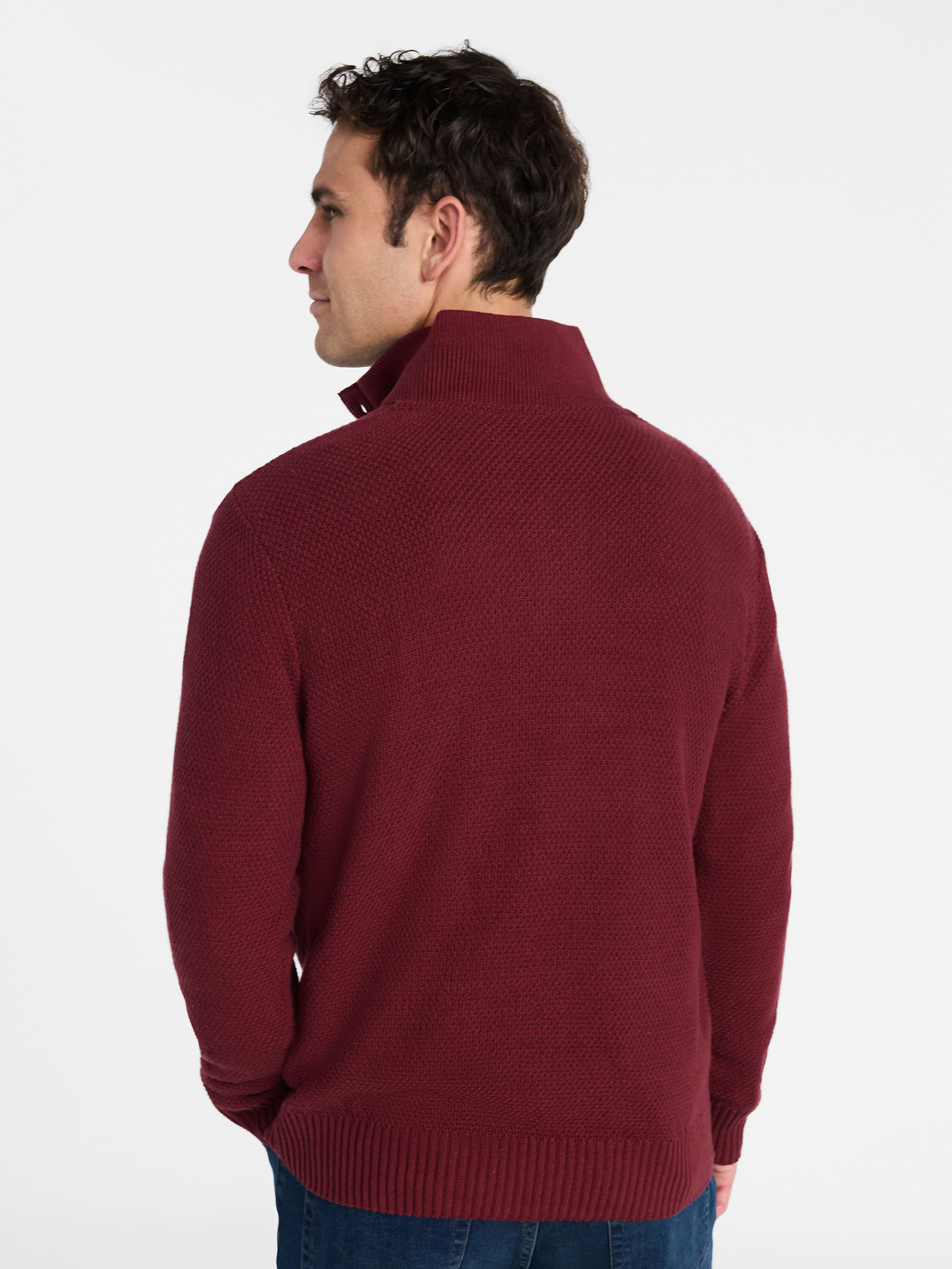 George Men's & Big Men's Button Mock Neck Sweater with Long Sleeves, Midweight, Sizes S-3XL