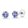 thumbnail image 5 of Gem Stone King Blue Tanzanite Women Stud Earrings in Platinum (0.92 Cttw, Gemstone Birthstone, Round 5MM), 5 of 6