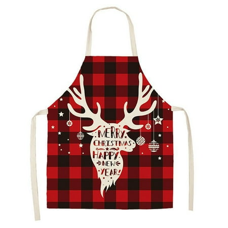 

wendunide kitchen gadgets Christmas Kitchen Cooking Aprons Plaid Aprons Adjustable Buffalo Plaid Baking Apron B