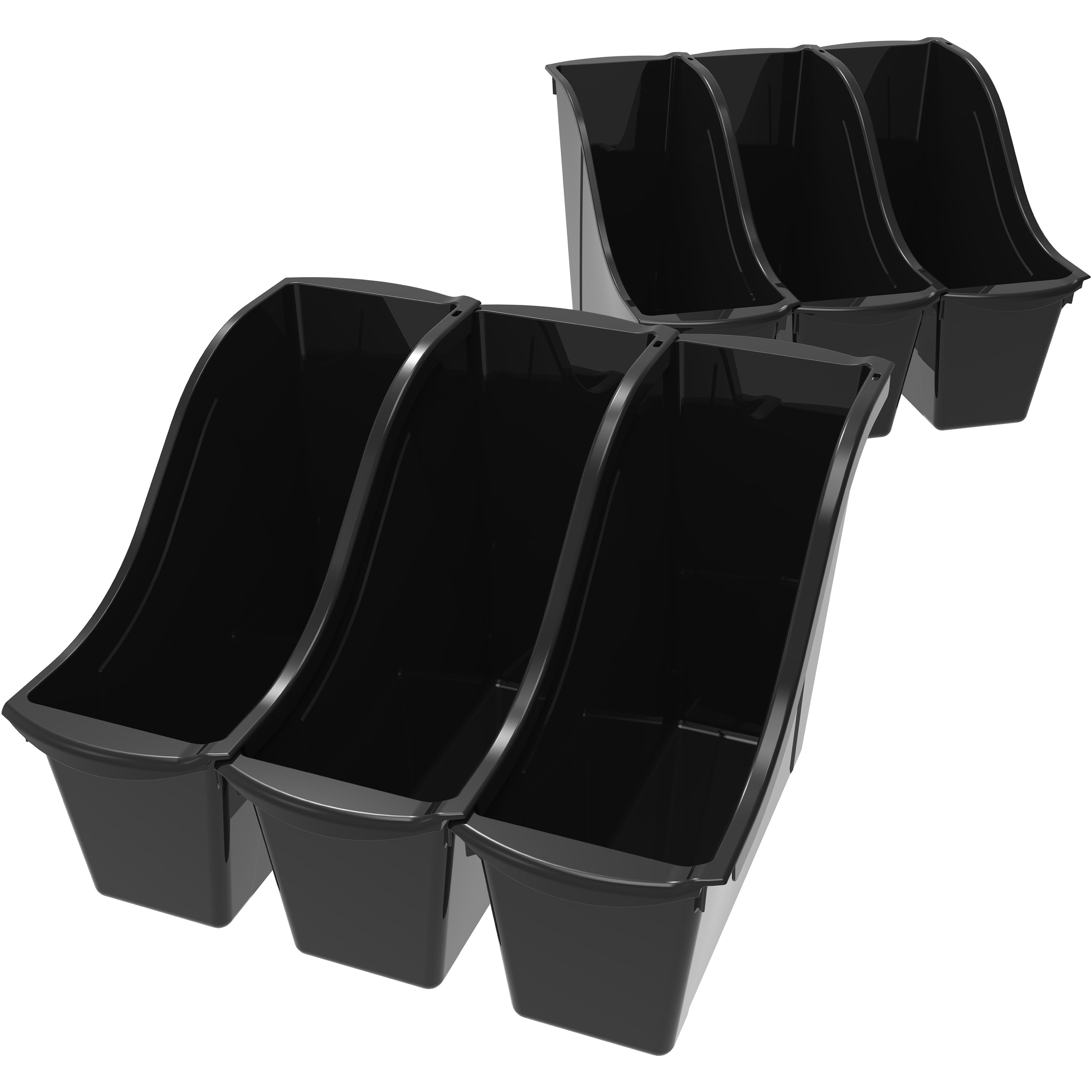 Storex Small Book Bin, Black, 12Pack