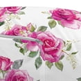 thumbnail image 3 of Rose Pouf Cover with Zipper, Nosegay of Roses and Wildflowers Design Watercolor Paint Effect, Soft Decorative Fabric Unstuffed Case, 30" W X 17.3" L, Reseda Green Off White, by Ambesonne, 3 of 5